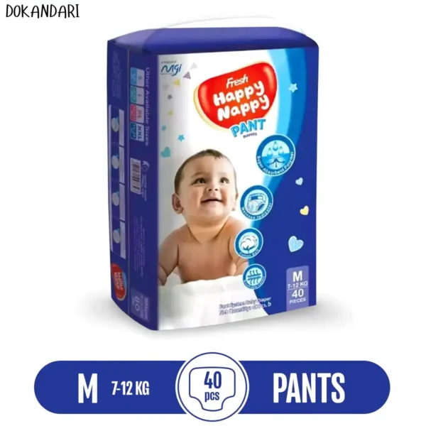 Fresh Happy Nappy Pant Diaper M (7- 12 kg) 40 Pcs